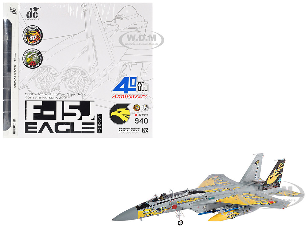 Mitsubishi F-15J Eagle Fighter Aircraft "306th Tactical Fighter Squadron 40th Anniversary" (2021) JASDF (Japan Air Self-Defense Force) 1/72 Diecast Model by JC Wings diecast model