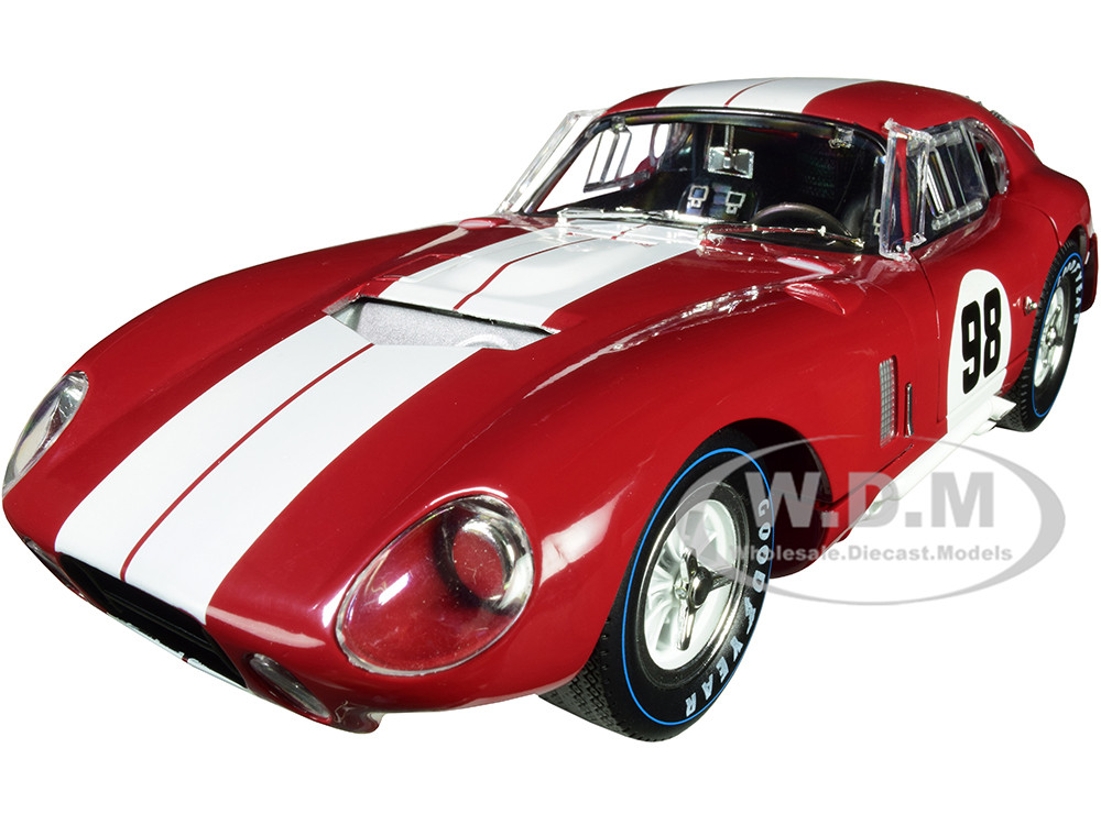 1965 Shelby Cobra Daytona Coupe #98 Red with White Stripes 1/18 Diecast Model Car by Shelby Collectibles diecast model