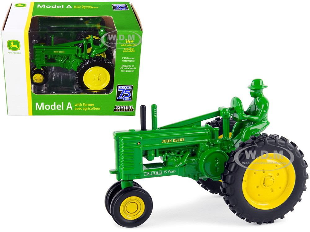 John Deere Model A Tractor Green with Diecast Farmer Figurine "ERTL 75th Anniversary" (1945-2020) 1/32 Diecast Model by ERTL TOMY diecast model
