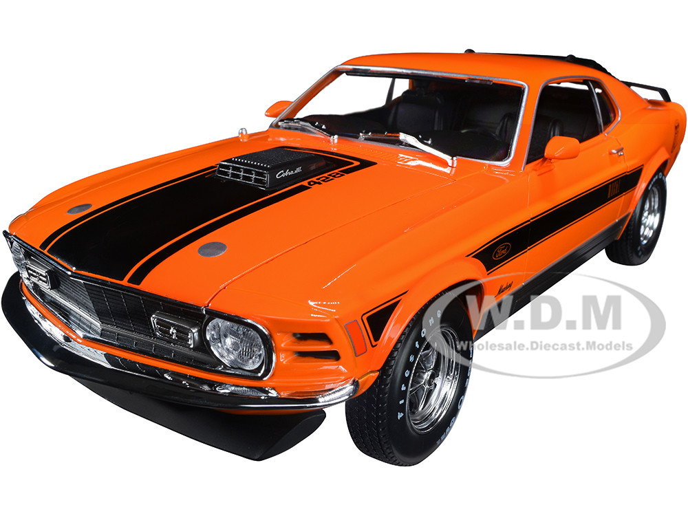 1970 Ford Mustang Mach 1 428 "Twister Special" Orange with Black Stripes "Special Edition" 1/18 Diecast Model Car by Maisto diecast model