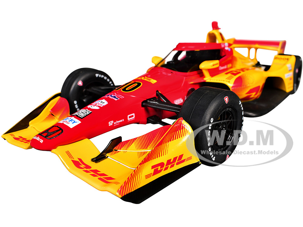 Dallara IndyCar #10 Alex Palou "DHL" Chip Ganassi Racing (Road Course Configuration) Champion "NTT IndyCar Series" (2025) 1/18 Diecast Model Car by IXO Models diecast model