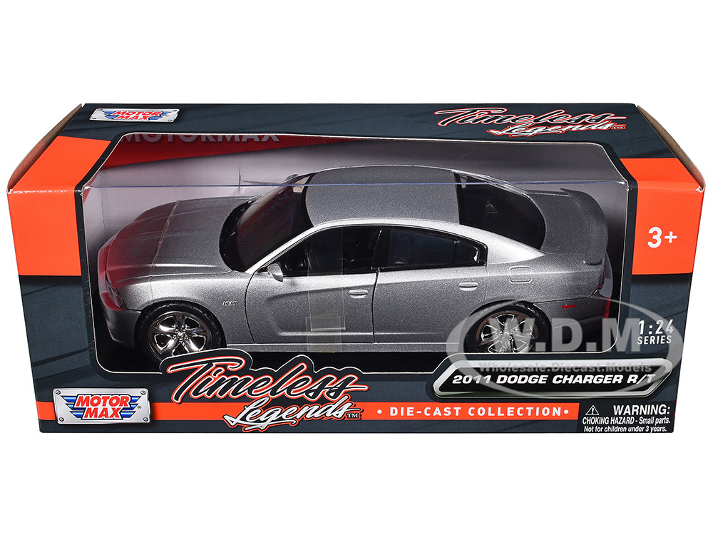 2011 Dodge Charger R/T Hemi Silver "No Sunroof" 1/24 Diecast Model Car by Motormax diecast model