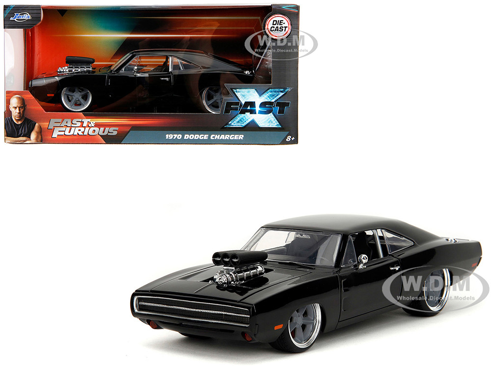 1970 Dodge Charger R/T Black "Fast X" (2023) Movie "Fast & Furious" Series 1/24 Diecast Model Car by Jada diecast model