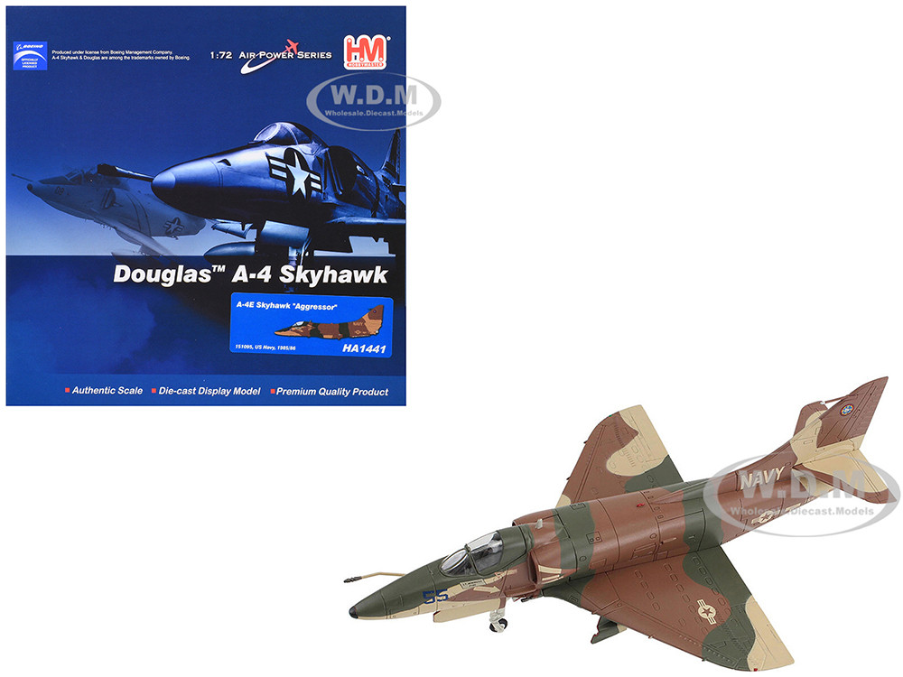 Douglas A-4E Skyhawk Aircraft "Aggressor, 151095" (1985/6) United States Navy "Air Power Series" 1/72 Diecast Model by Hobby Master diecast model