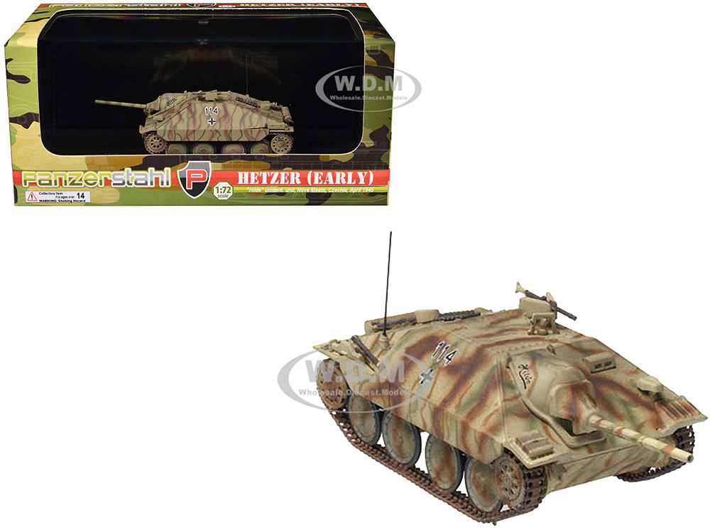 Hetzer (Early) Tank Destroyer "#114, Hilde, Nove Mesto, Czechoslovakia" (1945) German Army 1/72 Diecast Model by Panzerstahl diecast model