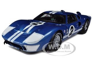 1966 Ford GT40 Mark II #2 Blue 12 Hours of Sebring 1/18 Diecast Model Car by Shelby Collectibles diecast model
