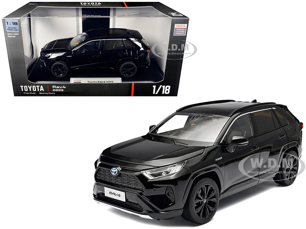 2023 Toyota Rav4 Hybrid Black 1/18 Diecast Model Car by Heimanba diecast model