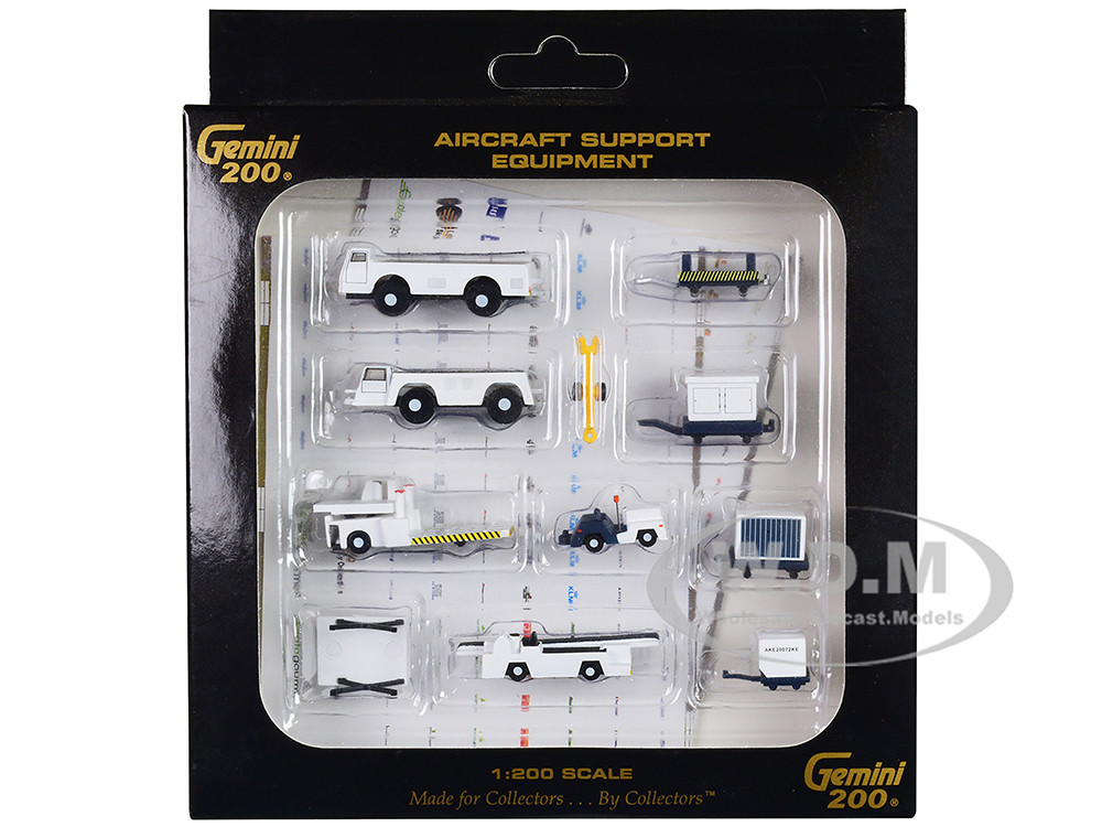 Airport Support Equipment Set of 10 pieces "Gemini 200" Series Diecast Models by GeminiJets diecast model