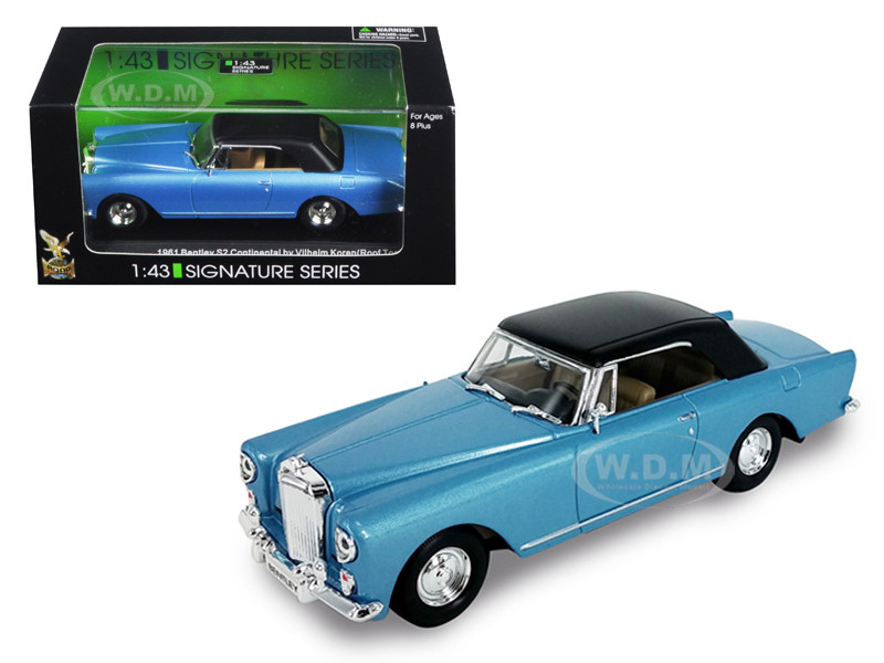 1961 Bentley Continental S2 Park Ward Blue 1/43 Diecast Model Car by Road Signature diecast model
