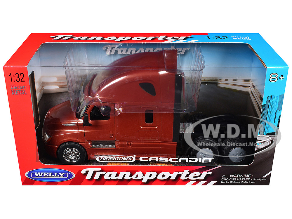 Freightliner Cascadia Truck Copper Metallic "Transporter" Series 1/32 Diecast Model by Welly diecast model