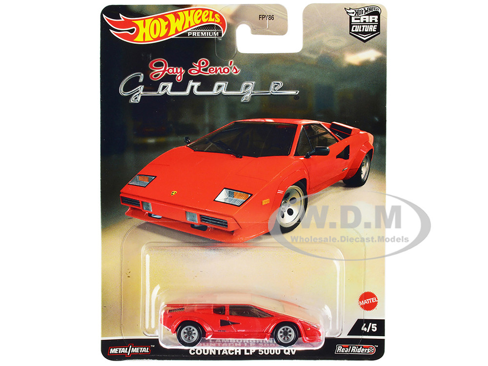 Lamborghini Countach LP 5000 QV Red "Jay Lenos Garage" Diecast Model Car by Hot Wheels diecast model