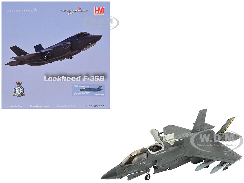 Lockheed Martin F-35B Lightning II Aircraft (Beast Mode) "Black Death, VMFA-542, MCAS Cherry Point" (2023) United States Marine Corps "Air Power Series" 1/72 Diecast Model by Hobby Master diecast model