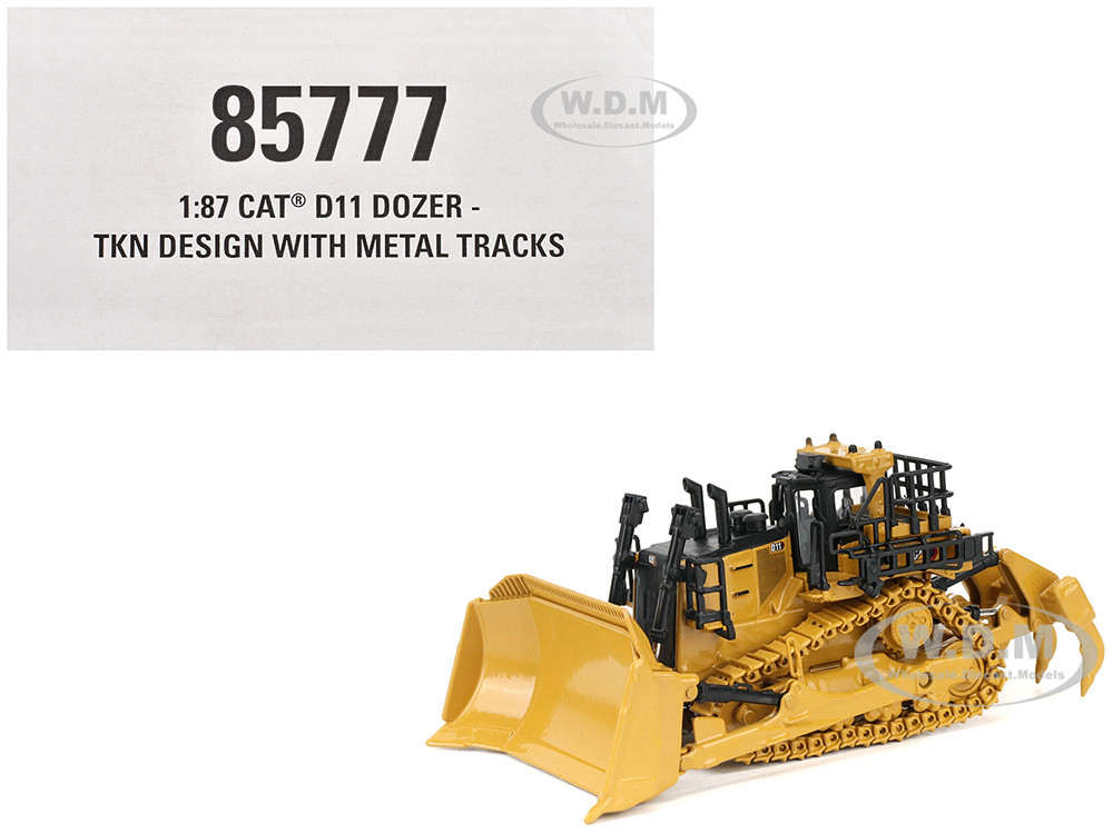 CAT Caterpillar D11 Track Type Dozer TKN Design Yellow "High Line" Series 1/87 (HO) Diecast Model by Diecast Masters diecast model