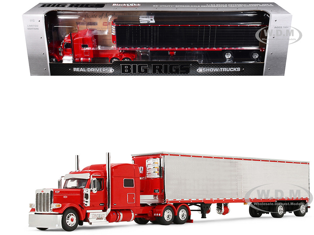 Peterbilt 589 with 78" Mid-Roof Sleeper and 53' Utility Trailer with Reefer "Blackjack Express LLC" Red "Big Rigs" Series II #6 1/64 Diecast Model by DCP/First Gear diecast model