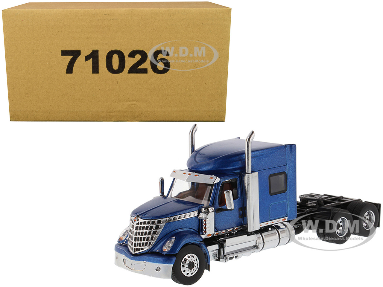 International LoneStar Sleeper Cab Truck Tractor Blue 1/50 Diecast Model by Diecast Masters diecast model