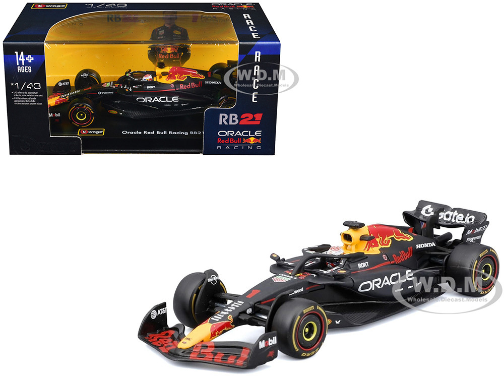 Red Bull Racing RB21 #1 Max Verstappen "Formula One F1 World Championship" (2025) with Display Case "Race" Series 1/43 Diecast Model Car by Bburago diecast model