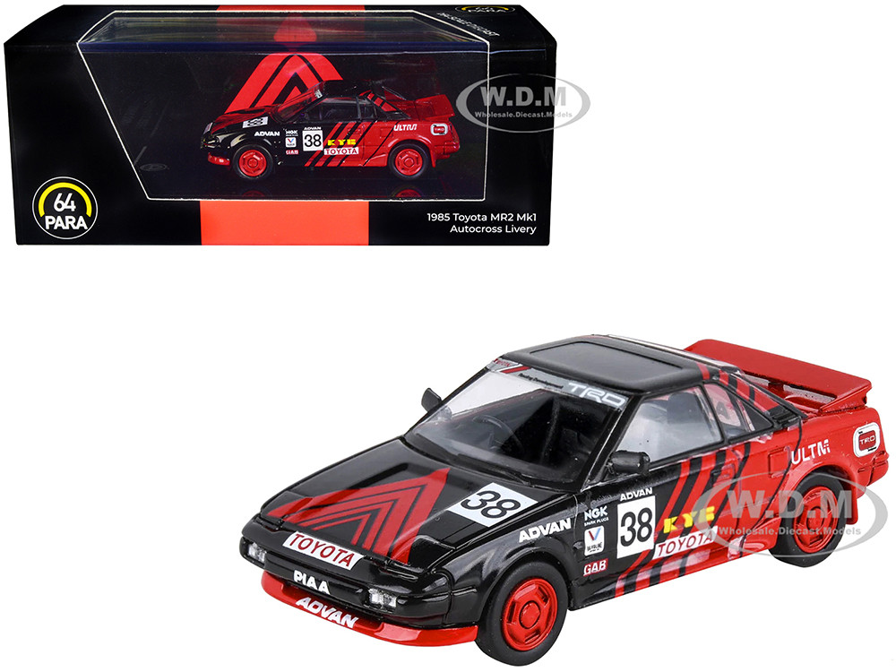 1985 Toyota MR2 MK1 RHD (Right Hand Drive) #38 Red and Black "Autocross Livery" 1/64 Diecast Model Car by Paragon Models diecast model