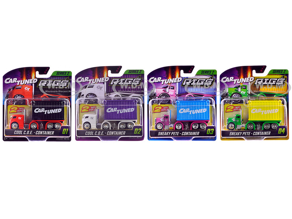"Rigs" Container Case Series 2 Set of 4 Pieces Diecast Model Cars by CarTuned diecast model