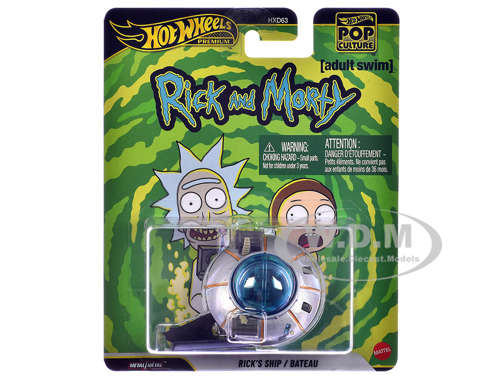Rick's Ship Silver "Rick and Morty" (2013-Current) TV Series "Pop Culture" Series Diecast Model Car by Hot Wheels diecast model