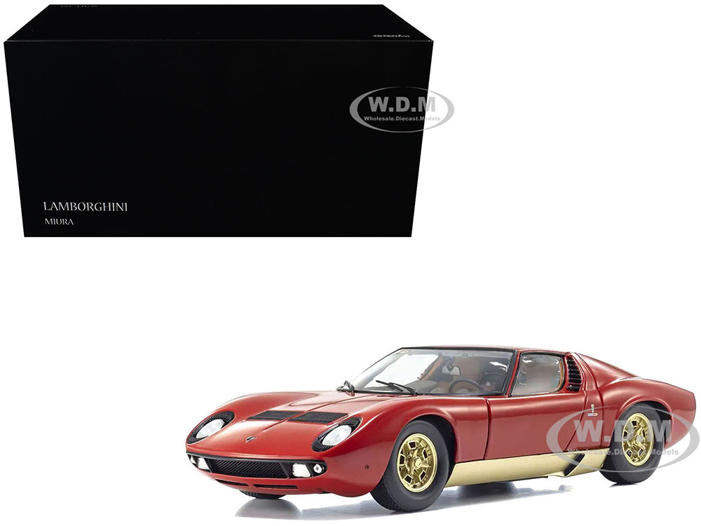 Lamborghini Miura P 400 Red with Gold Accents 1/18 Diecast Model Car by Kyosho diecast model