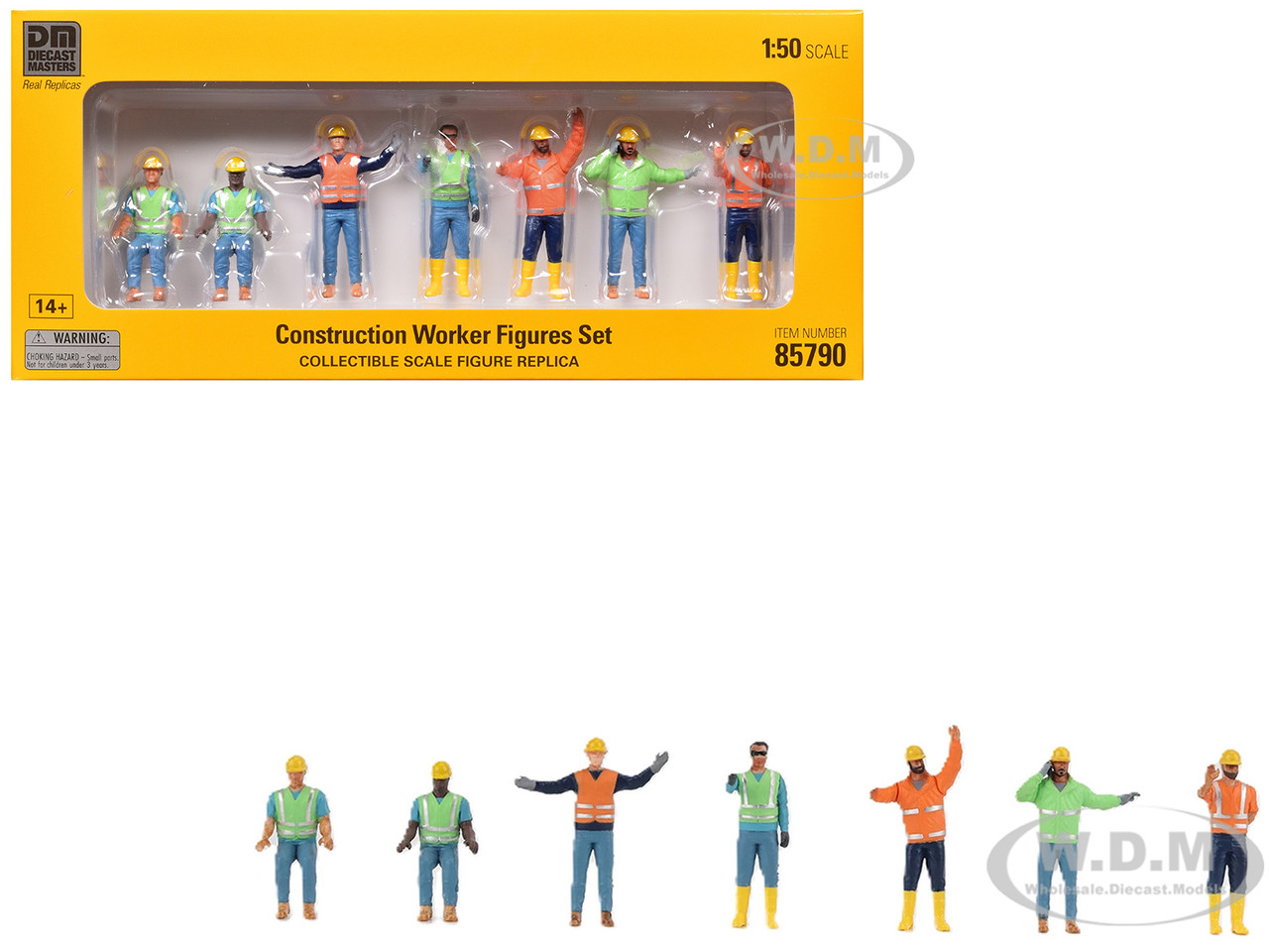 "Construction Workers" 7 Piece Figure Set for 1/50 Scale Models by Diecast Masters diecast model