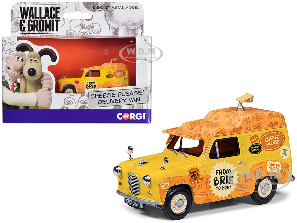 Austin A35 Van RHD (Right Hand Drive) Yellow "Cheese Please" "Wallace & Gromit" Diecast Model Car by Corgi diecast model