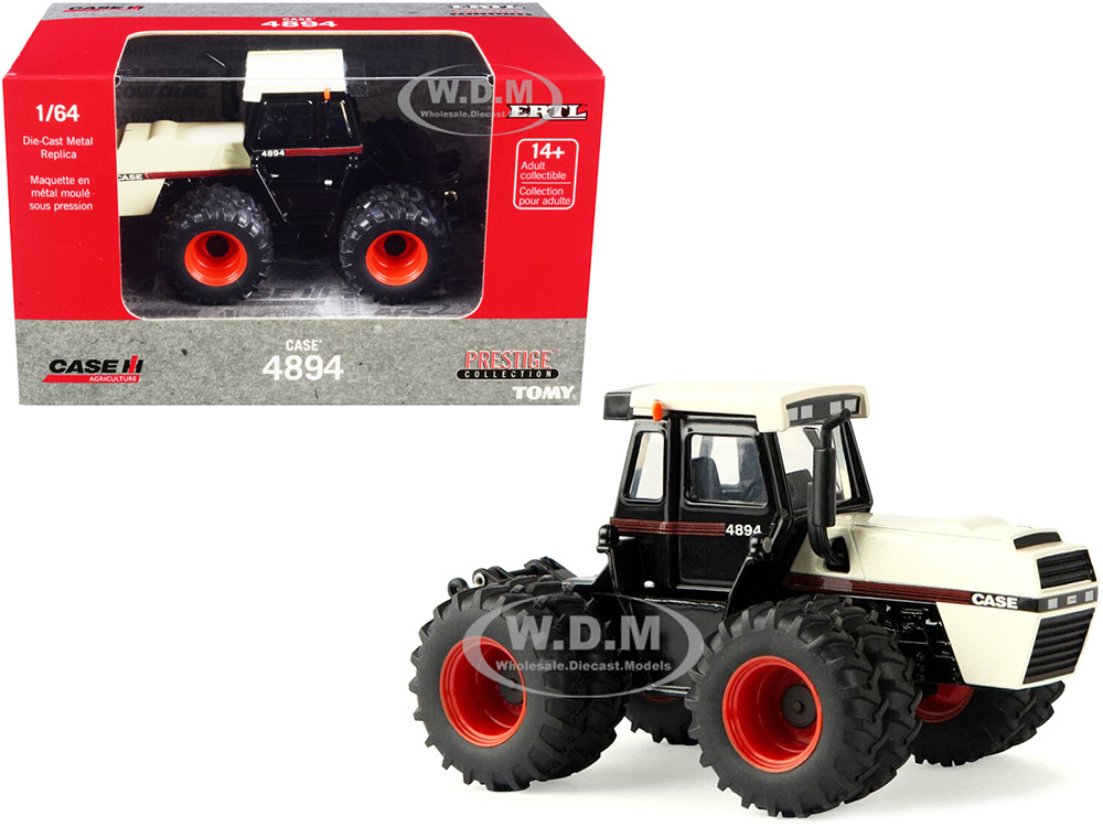 Case 4894 Tractor with Dual Wheels Cream and Black "Prestige Collection" Series 1/64 Diecast Model by ERTL TOMY diecast model