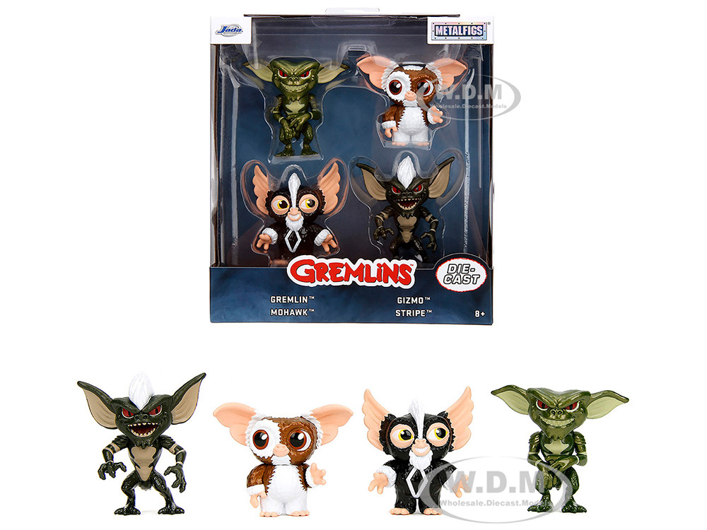 Set of 4 Diecast Figures "Gremlins" (1984) Movie "Metalfigs" Series Diecast Models by Jada diecast model