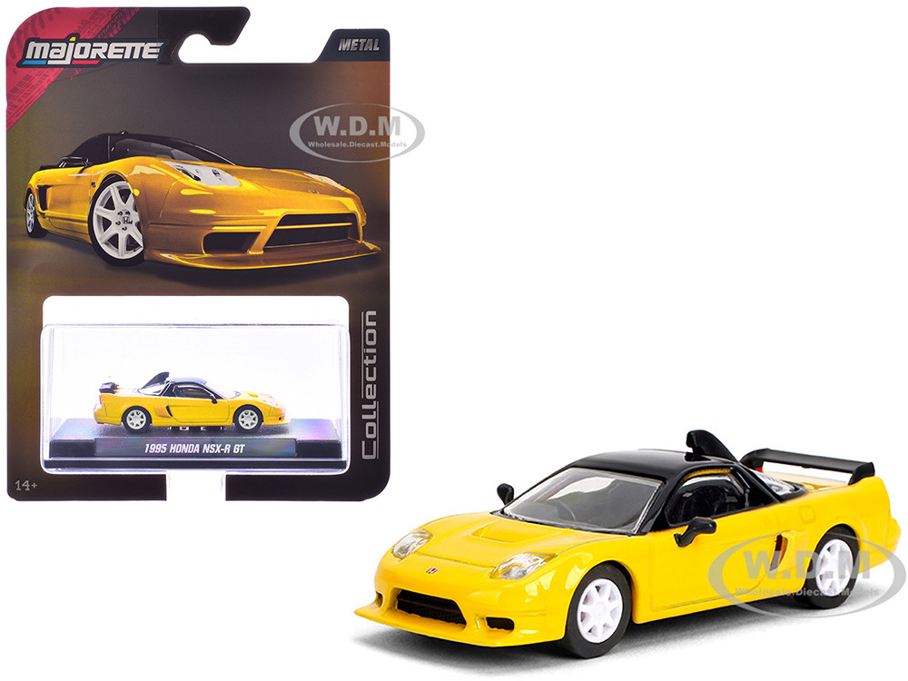 1995 Honda NSX-R GT RHD (Right Hand Drive) Yellow with Black Top "Collection" Series 1/64 Diecast Model Car by Majorette diecast model