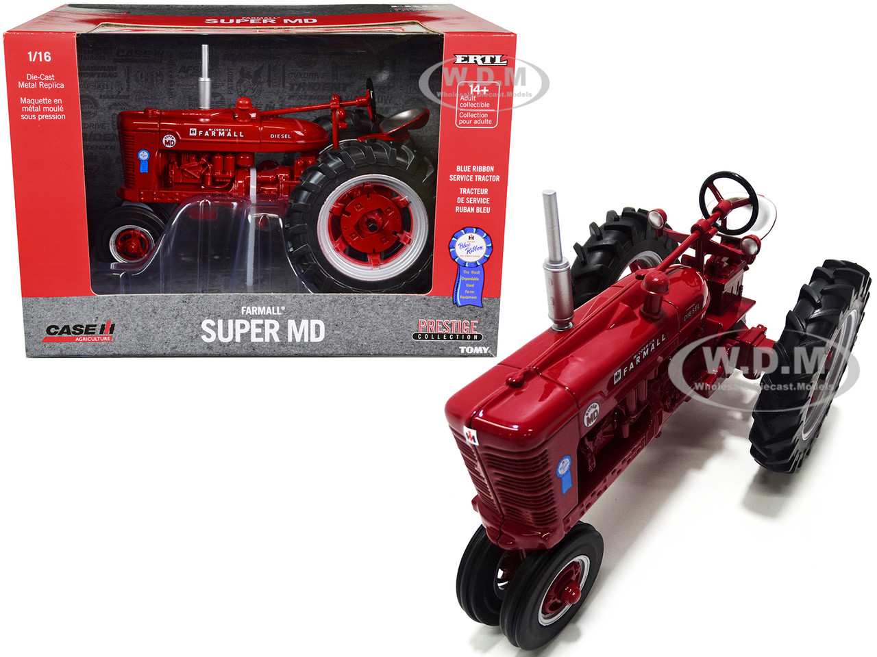 Farmall Super MD Narrow Front Tractor Red "Blue Ribbon Reconditioned" "Case IH Agriculture" Series 1/16 Diecast Model by ERTL TOMY diecast model