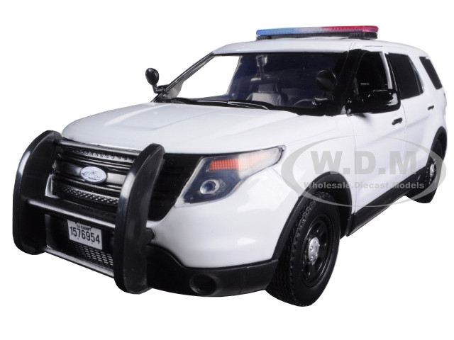 2015 Ford Police Interceptor Utility Unmarked White 1/24 Diecast Model Car by Motormax diecast model