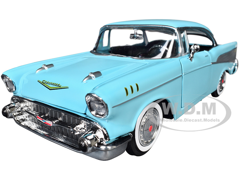 1957 Chevrolet Bel Air Light Blue "Timeless Legends" Series 1/24 Diecast Model Car by Motormax diecast model