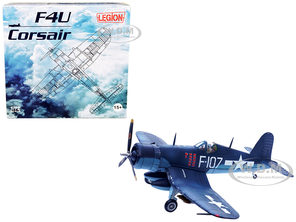 Vought F4U-1D Corsair Fighter Plane "1st Lt. Phillip DeLong, Marine Fighter Squadron (VMF-224)" (1945) 1/72 Diecast Model Airplane by Legion diecast model