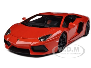2012 Lamborghini Aventador LP700-4 Orange 1/18 Diecast Model Car by Bburago diecast model