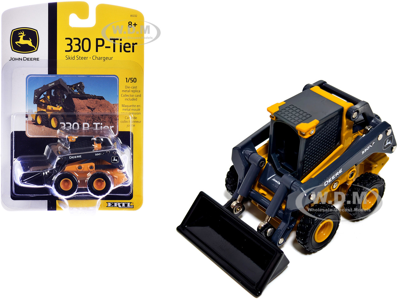 John Deere 330 P-Tier Skid Steer Loader Yellow 1/50 Diecast Model by ERTL TOMY diecast model