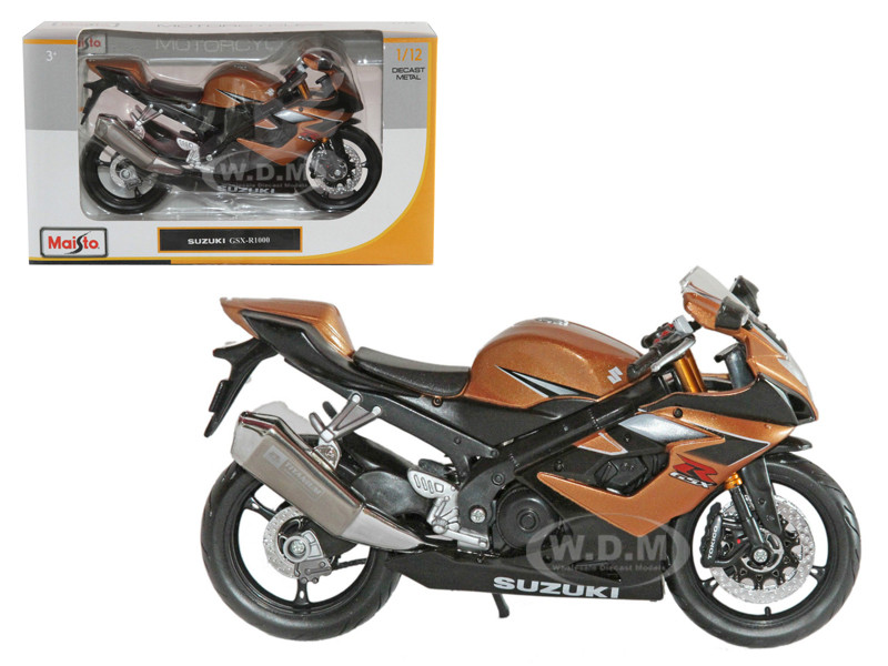 Suzuki GSX R1000 Bronze 1/12 Diecast Motorcycle Model by Maisto diecast model