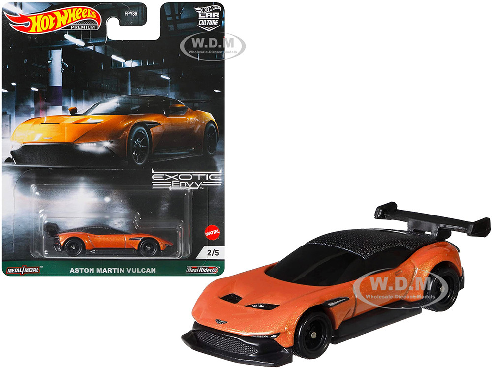 Aston Martin Vulcan Orange Metallic "Exotic Envy" Series Diecast Model Car by Hot Wheels diecast model