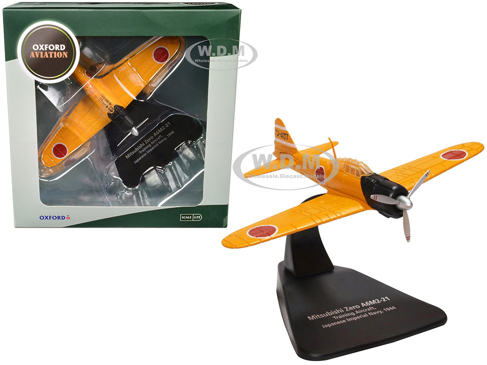 Mitsubishi Zero A6M2-21 Fighter Aircraft "Training Aircraft - Imperial Japanese Navy" (1944) "Oxford Aviation" Series 1/72 Diecast Model Airplane by Oxford Diecast diecast model