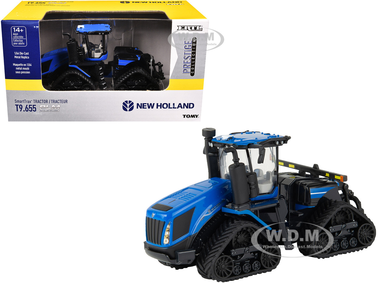 New Holland T9.655 SmartTrax Tractor Blue "Prestige Collection" 1/64 Diecast Model by ERTL TOMY diecast model