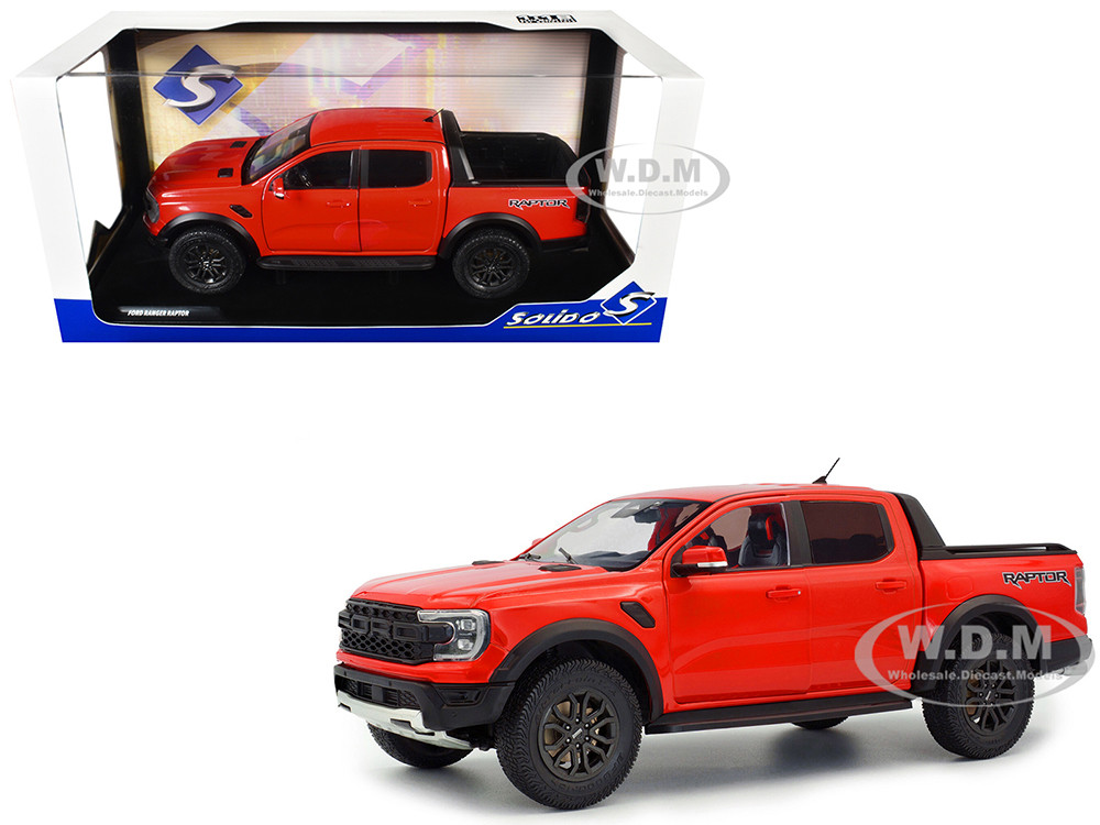 2024 Ford Ranger Raptor Pickup Truck Orange Red 1/18 Diecast Model Car by Solido diecast model