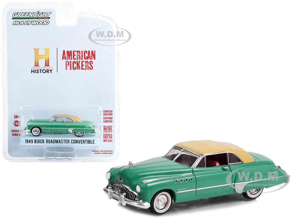 1949 Buick Roadmaster Convertible Green with Tan Soft Top "American Pickers" (2010-Current) TV Series "Hollywood Series" Release 37 1/64 Diecast Model Car by Greenlight diecast model