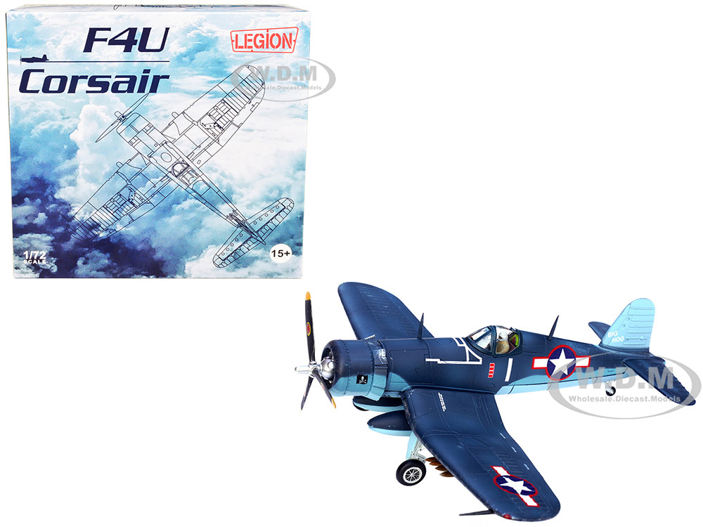 Vought F4U-1A Corsair Fighter Plane "Big Hog" VF-17 "Jolly Rogers" Captain Tommy Blackburn US Navy (1943) 1/72 Diecast Model Airplane by Legion diecast model