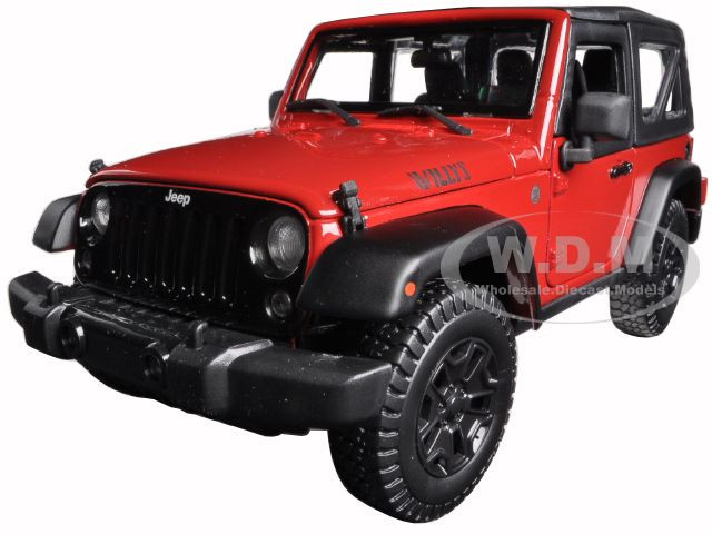 2014 Jeep Wrangler Willys Red 1/18 Diecast Model Car by Maisto diecast model
