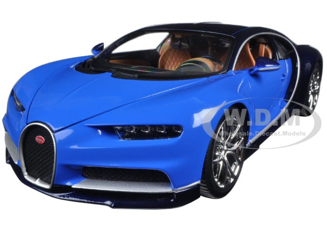 2016 Bugatti Chiron Blue 1/18 Diecast Model Car by Bburago diecast model