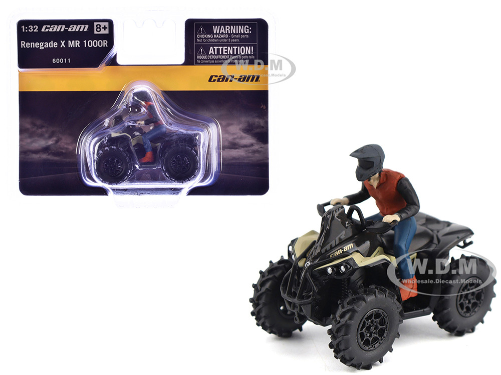 Can-Am Renegade X MR 1000R ATV Desert Tan with Driver Figure 1/32 Diecast Model by BRP Models diecast model