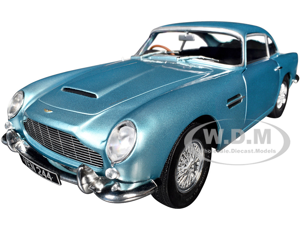 1964 Aston Martin DB5 RHD (Right Hand Drive) Light Blue Metallic 1/18 Diecast Model Car by Solido diecast model
