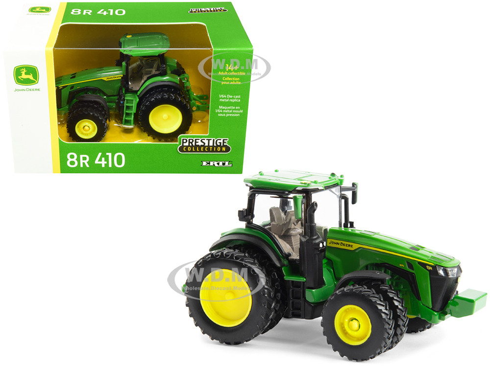 John Deere 8R 410 Tractor with Dual Wheels Green "Prestige Collection" Series 1/64 Diecast Model by ERTL TOMY diecast model