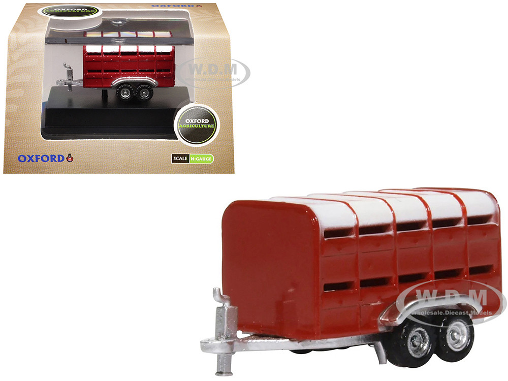 Livestock Trailer Red 1/148 (N) Scale Diecast Model Car by Oxford Diecast diecast model
