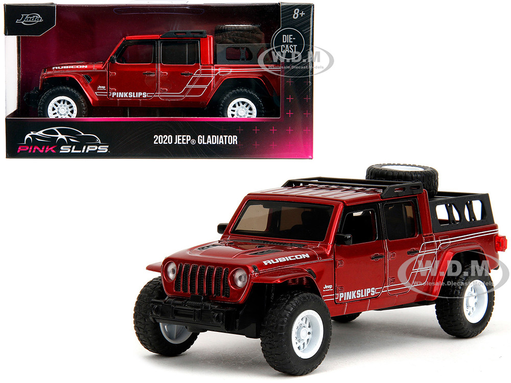 2020 Jeep Gladiator Pickup Truck Candy Red "Pink Slips" Series 1/32 Diecast Model Car by Jada diecast model