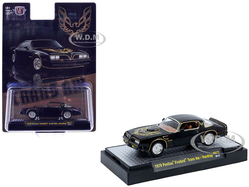 1978 Pontiac Firebird Trans Am Black with Hood Graphics Limited Edition to 12650 pieces Worldwide 1/64 Diecast Model Car by M2 Machines diecast model